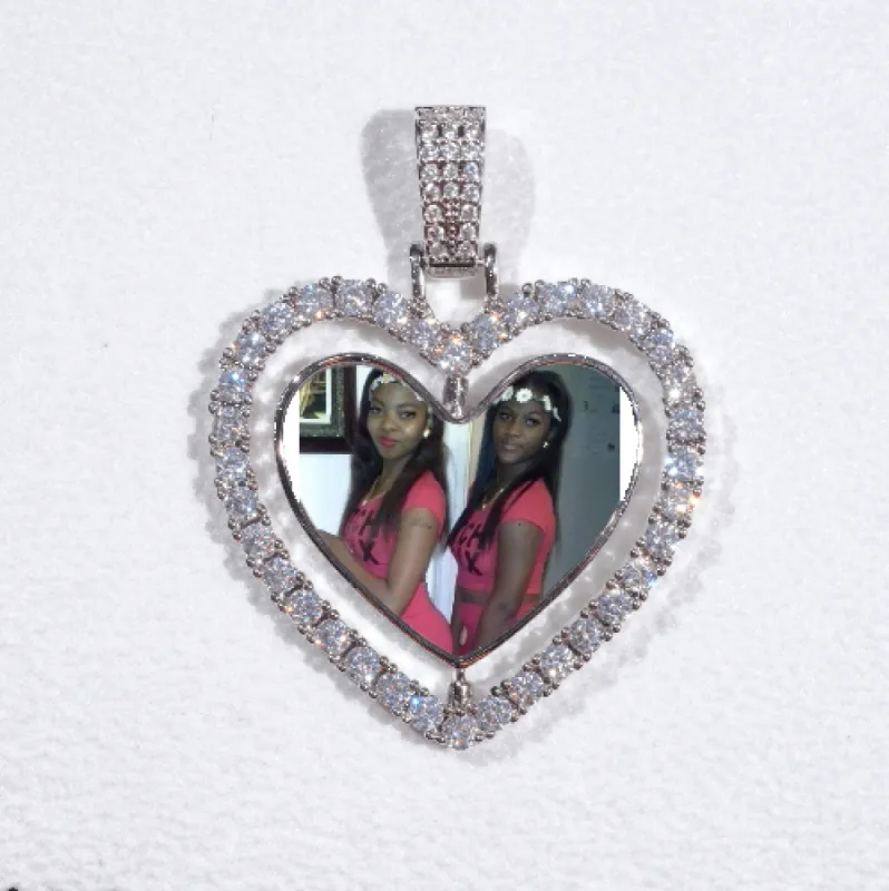 3D Spinning 2-Faced Heart Custom Picture Pendant sold by The GUU Shop