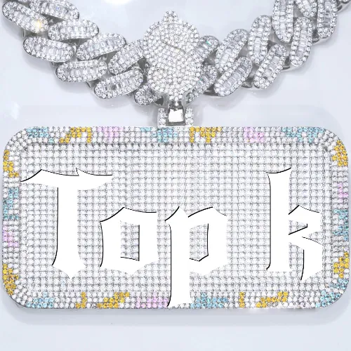 CUSTOM LETTER NECKLACE 3D COLORFUL SQUARE sold by The GUU Shop