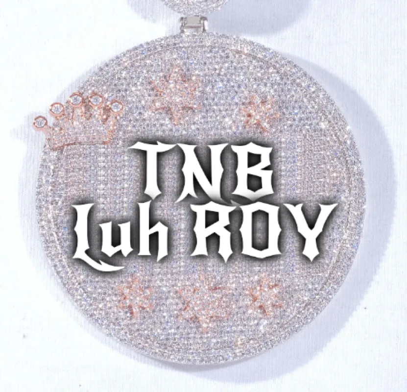 CUSTOM LETTER NECKLACE 3D BIG CROWN DISC sold by The GUU Shop