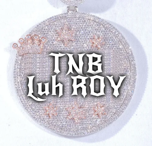 CUSTOM LETTER NECKLACE 3D BIG CROWN DISC sold by The GUU Shop