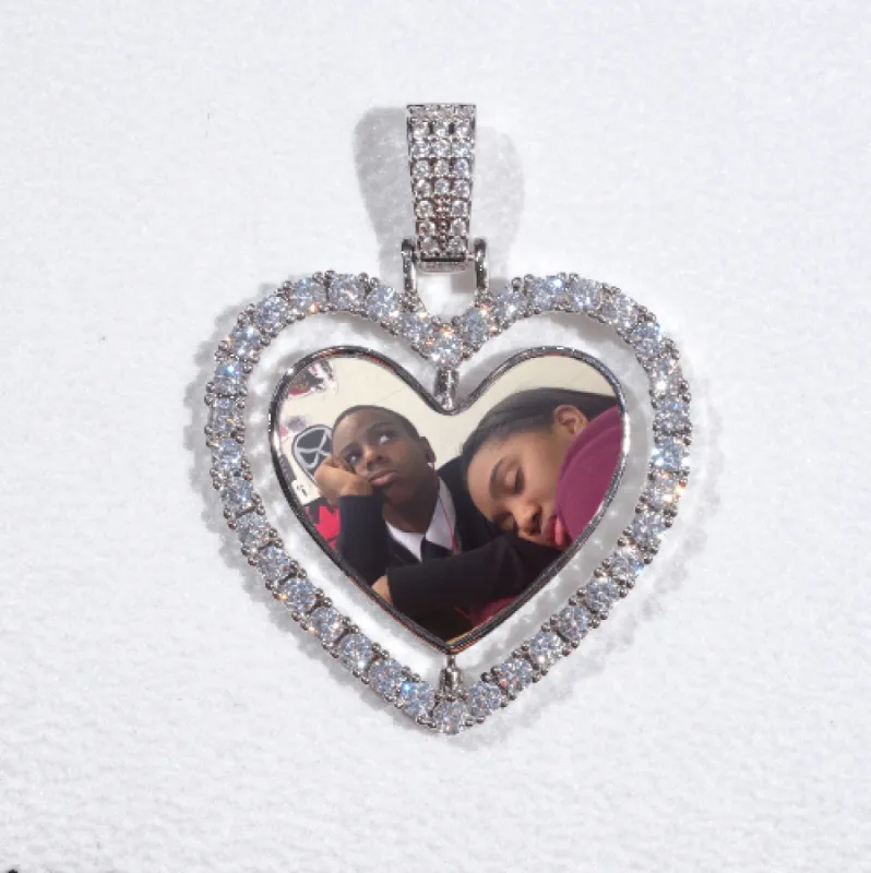 3D Spinning 2-Faced Heart Custom Picture Pendant sold by The GUU Shop