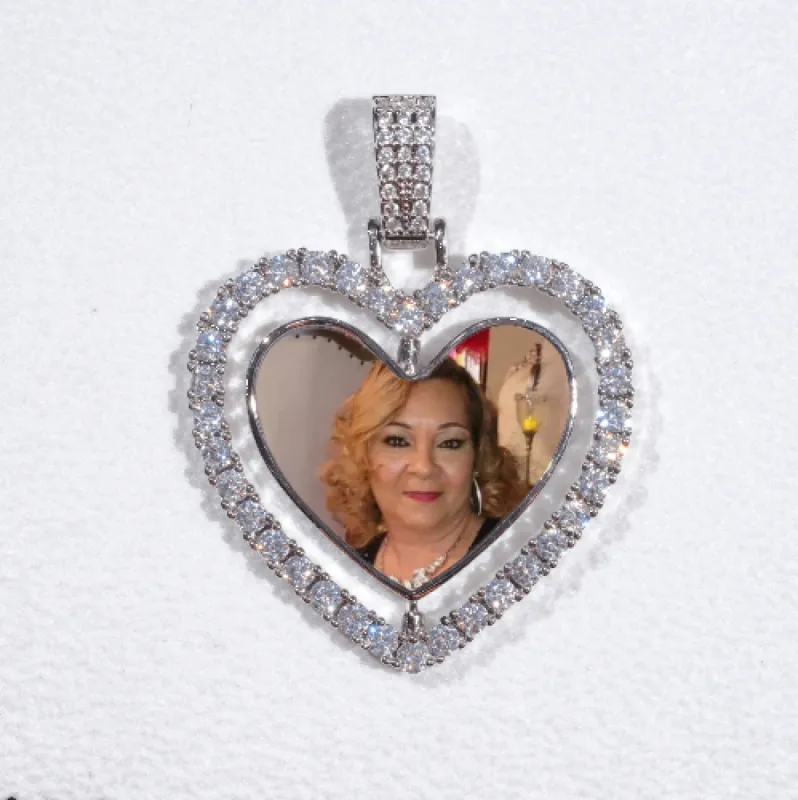 3D Spinning 2-Faced Heart Custom Picture Pendant sold by The GUU Shop