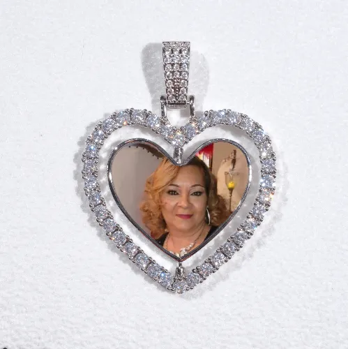 3D Spinning 2-Faced Heart Custom Picture Pendant sold by The GUU Shop