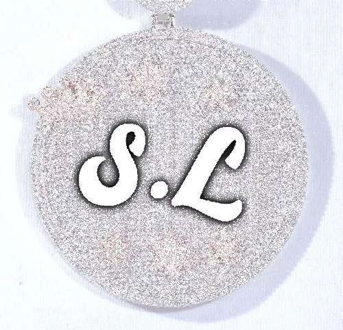 CUSTOM LETTER NECKLACE 3D BIG CROWN DISC sold by The GUU Shop