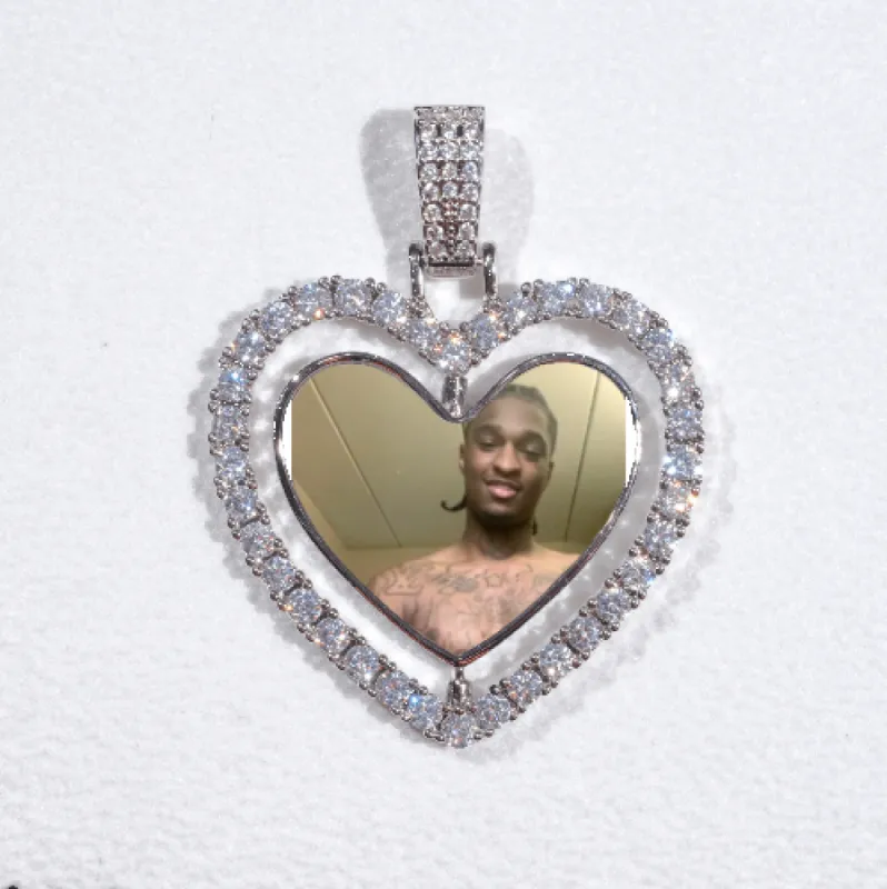 3D Spinning 2-Faced Heart Custom Picture Pendant sold by The GUU Shop