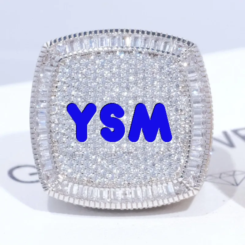 CUSTOM LETTER 3D ICED RING sold by The GUU Shop