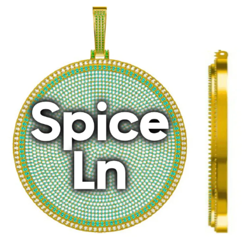 CUSTOM LETTER NECKLACE 3D BIG DISC sold by The GUU Shop