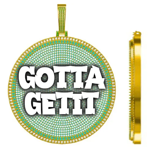 CUSTOM LETTER NECKLACE 3D BIG DISC sold by The GUU Shop