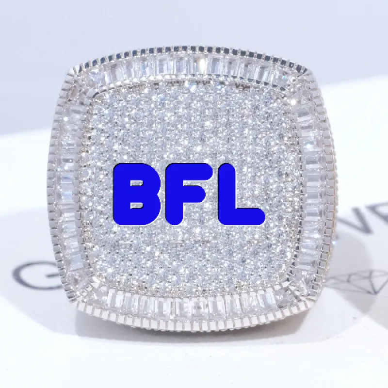 CUSTOM LETTER 3D ICED RING sold by The GUU Shop