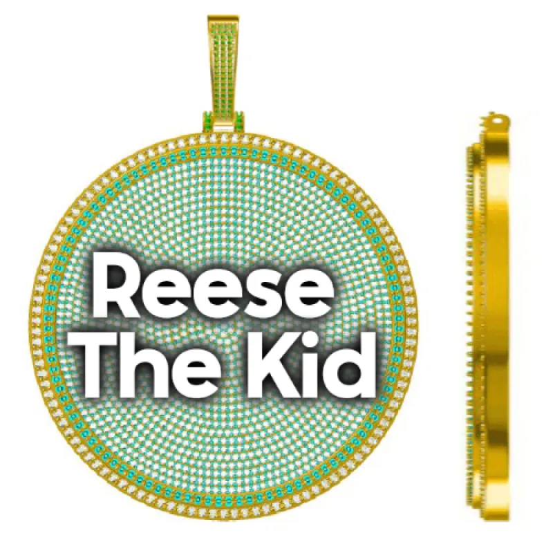 CUSTOM LETTER NECKLACE 3D BIG DISC sold by The GUU Shop