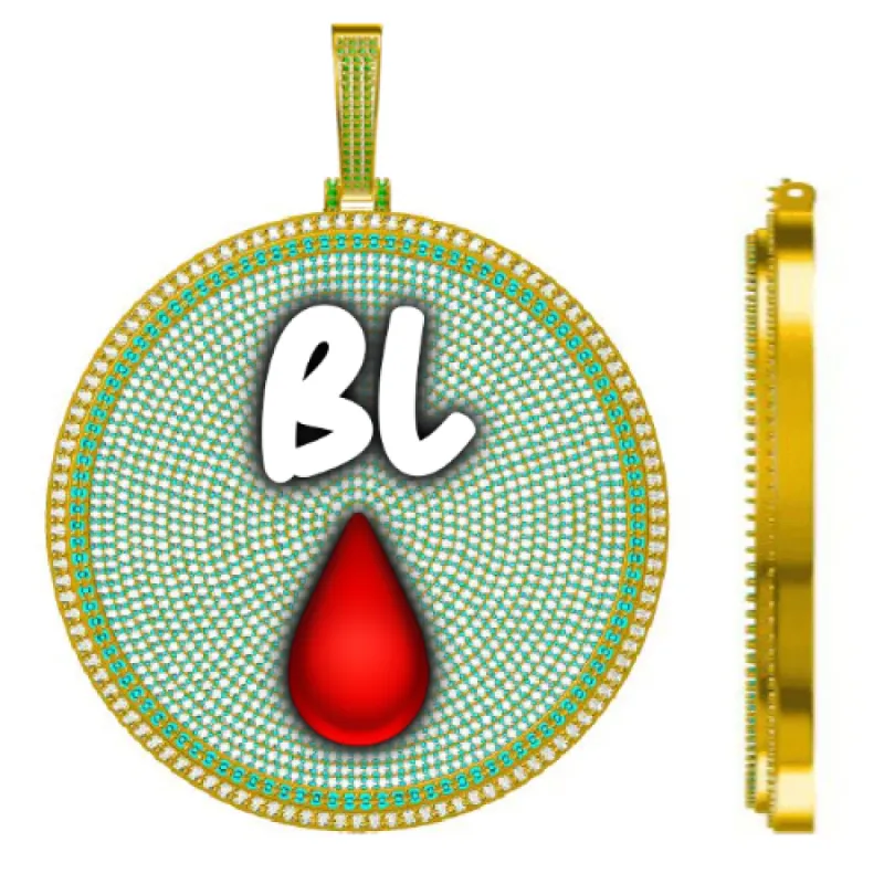 CUSTOM LETTER NECKLACE 3D BIG DISC sold by The GUU Shop