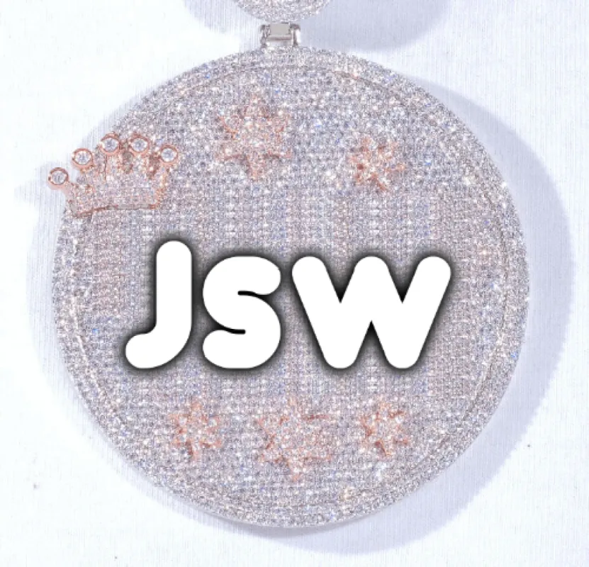 CUSTOM LETTER NECKLACE 3D BIG CROWN DISC made by The GUU Shop