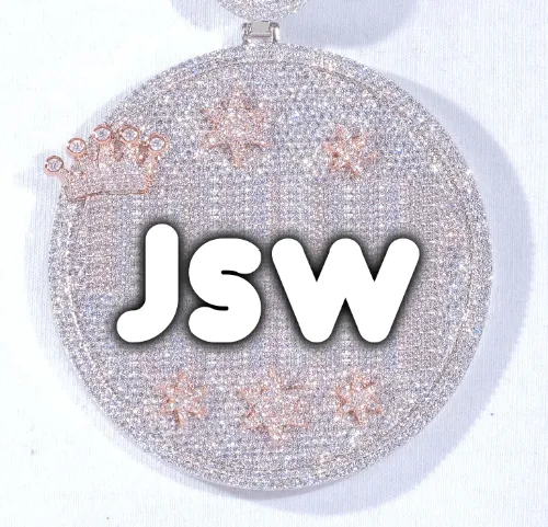 CUSTOM LETTER NECKLACE 3D BIG CROWN DISC sold by The GUU Shop