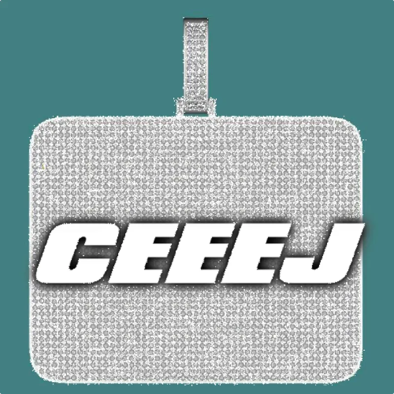 CUSTOM LETTER NECKLACE 3D BIG SQUARE sold by The GUU Shop