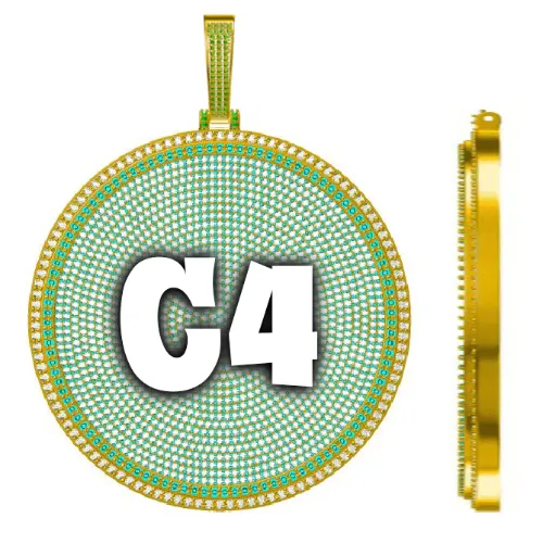 CUSTOM LETTER NECKLACE 3D BIG DISC sold by The GUU Shop