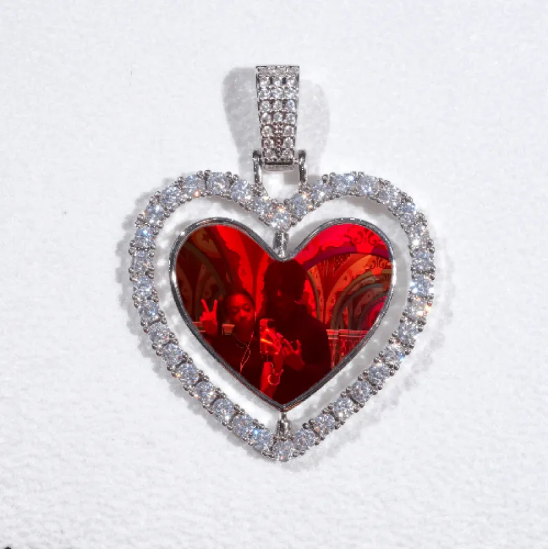 3D Spinning 2-Faced Heart Custom Picture Pendant sold by The GUU Shop