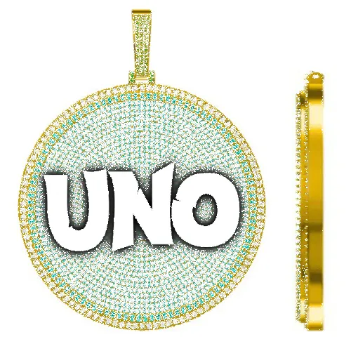 CUSTOM LETTER NECKLACE 3D BIG DISC sold by The GUU Shop