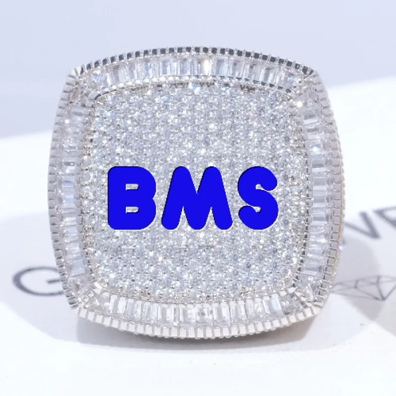 CUSTOM LETTER 3D ICED RING sold by The GUU Shop