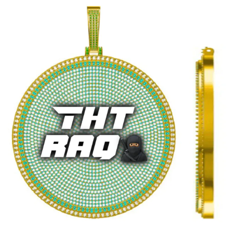 CUSTOM LETTER NECKLACE 3D BIG DISC sold by The GUU Shop