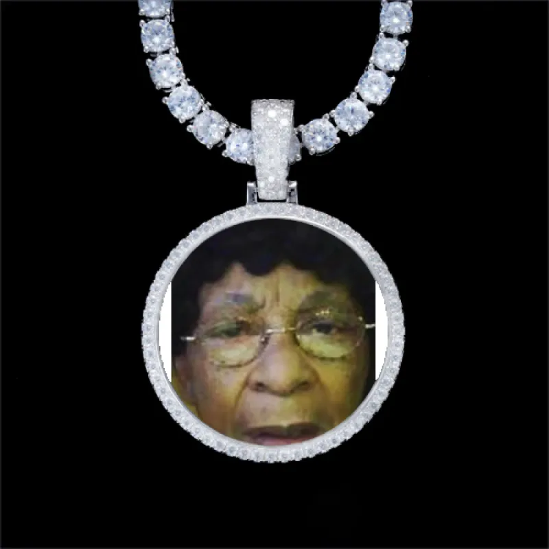 925S & VVS Moissanite 3D Circle Custom Picture Pendant sold by The GUU Shop