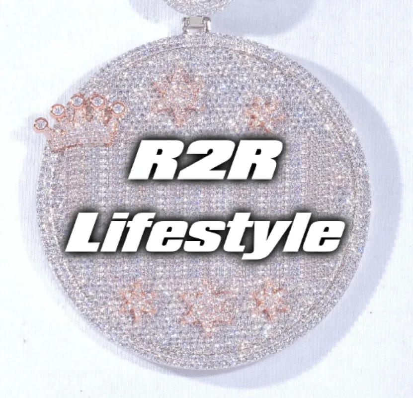 CUSTOM LETTER NECKLACE 3D BIG CROWN DISC sold by The GUU Shop