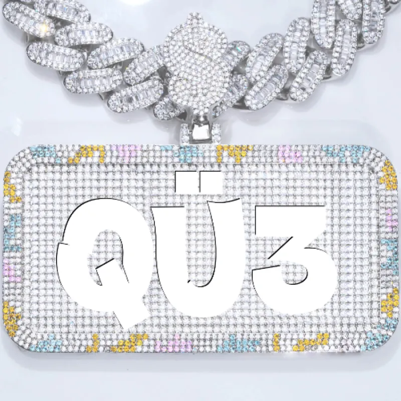 CUSTOM LETTER NECKLACE 3D COLORFUL SQUARE sold by The GUU Shop