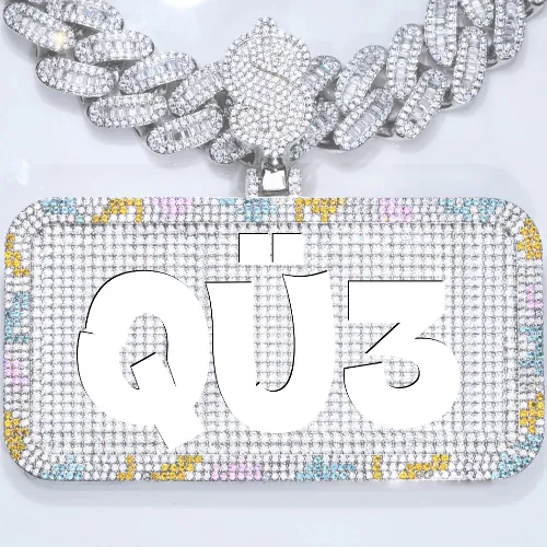 CUSTOM LETTER NECKLACE 3D COLORFUL SQUARE sold by The GUU Shop