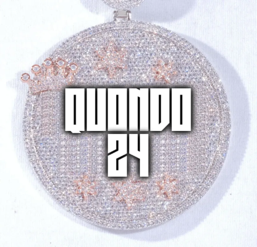 CUSTOM LETTER NECKLACE 3D BIG CROWN DISC sold by The GUU Shop