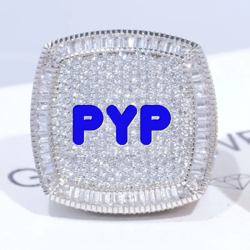 CUSTOM LETTER 3D ICED RING sold by The GUU Shop