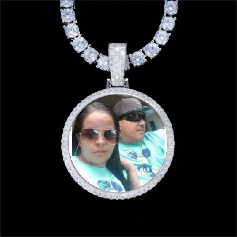 925S & VVS Moissanite 3D Circle Custom Picture Pendant sold by The GUU Shop