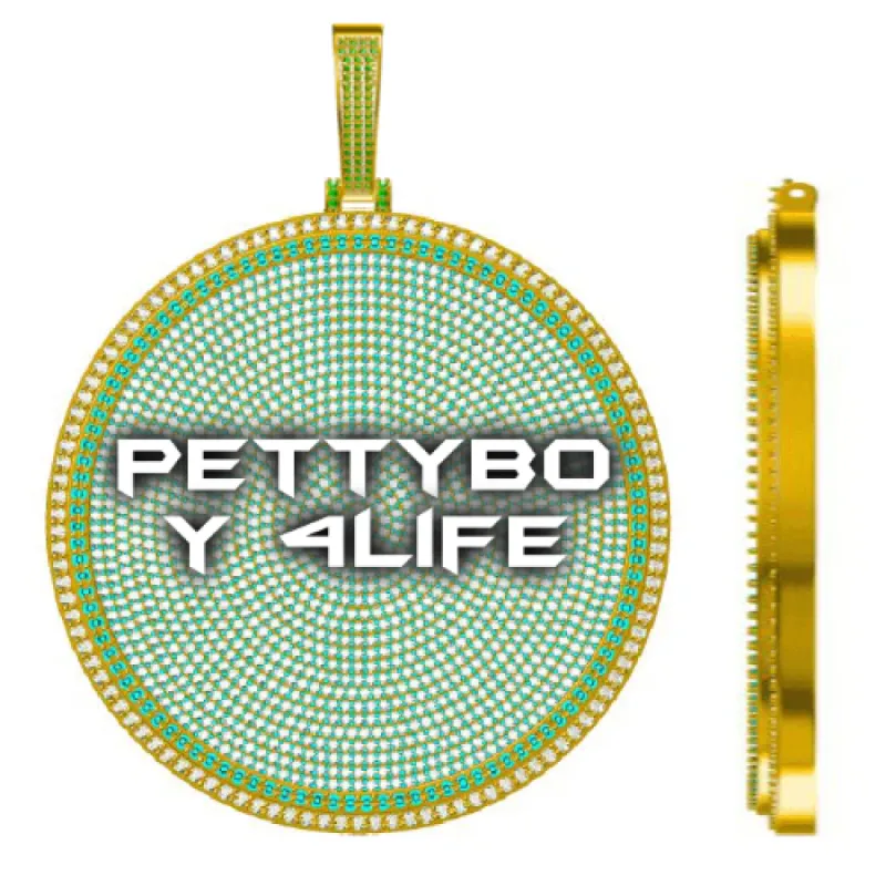 CUSTOM LETTER NECKLACE 3D BIG DISC sold by The GUU Shop