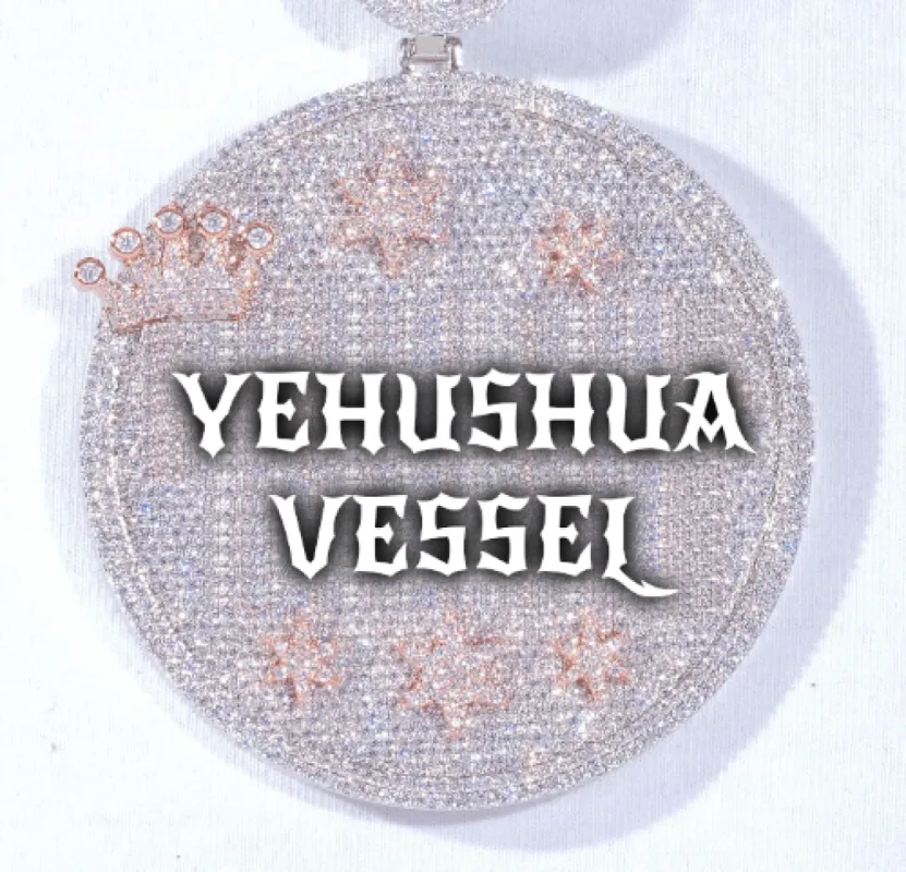 CUSTOM LETTER NECKLACE 3D BIG CROWN DISC sold by The GUU Shop