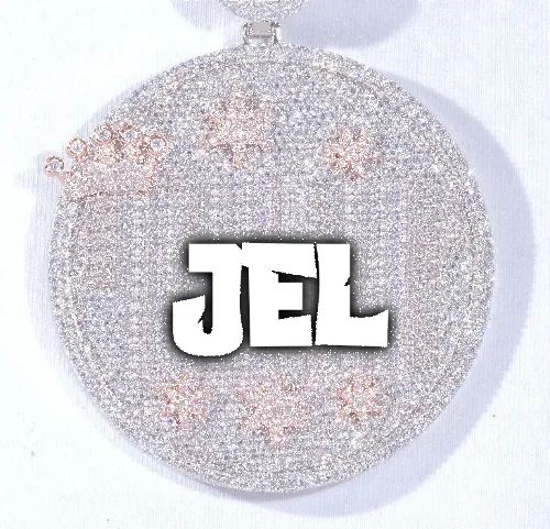 CUSTOM LETTER NECKLACE 3D BIG CROWN DISC sold by The GUU Shop