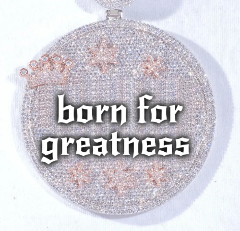 CUSTOM LETTER NECKLACE 3D BIG CROWN DISC sold by The GUU Shop