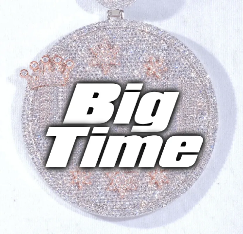 CUSTOM LETTER NECKLACE 3D BIG CROWN DISC sold by The GUU Shop