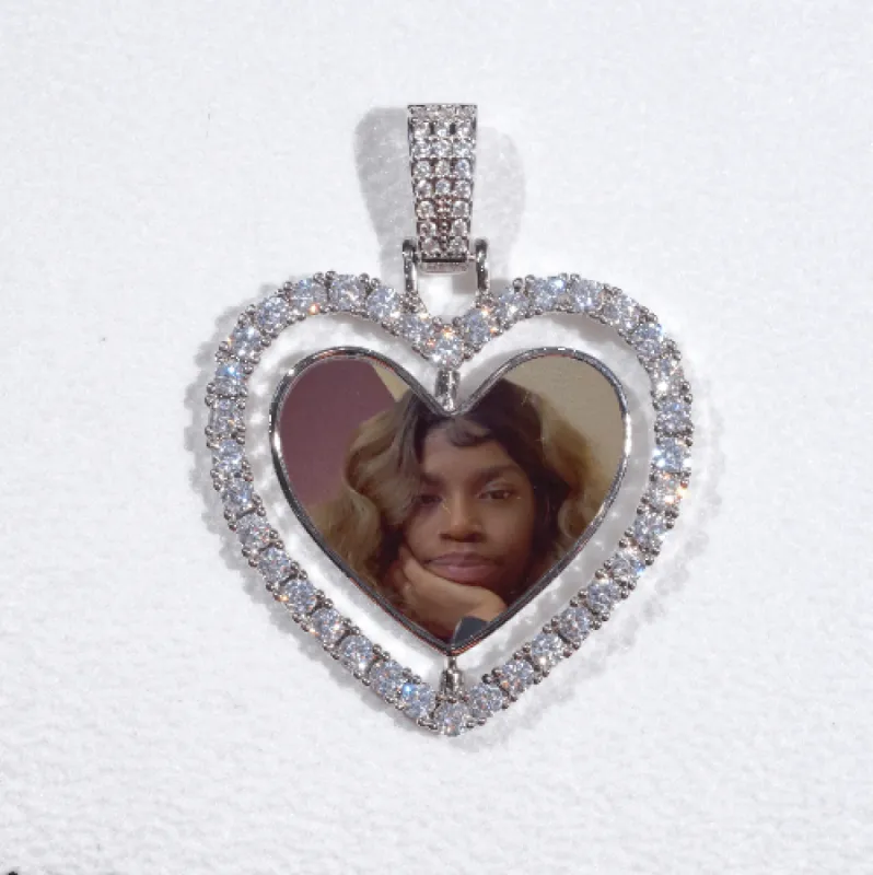 3D Spinning 2-Faced Heart Custom Picture Pendant sold by The GUU Shop
