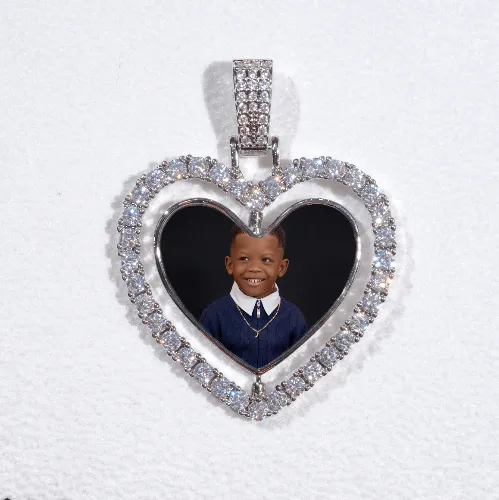 3D Spinning 2-Faced Heart Custom Picture Pendant sold by The GUU Shop