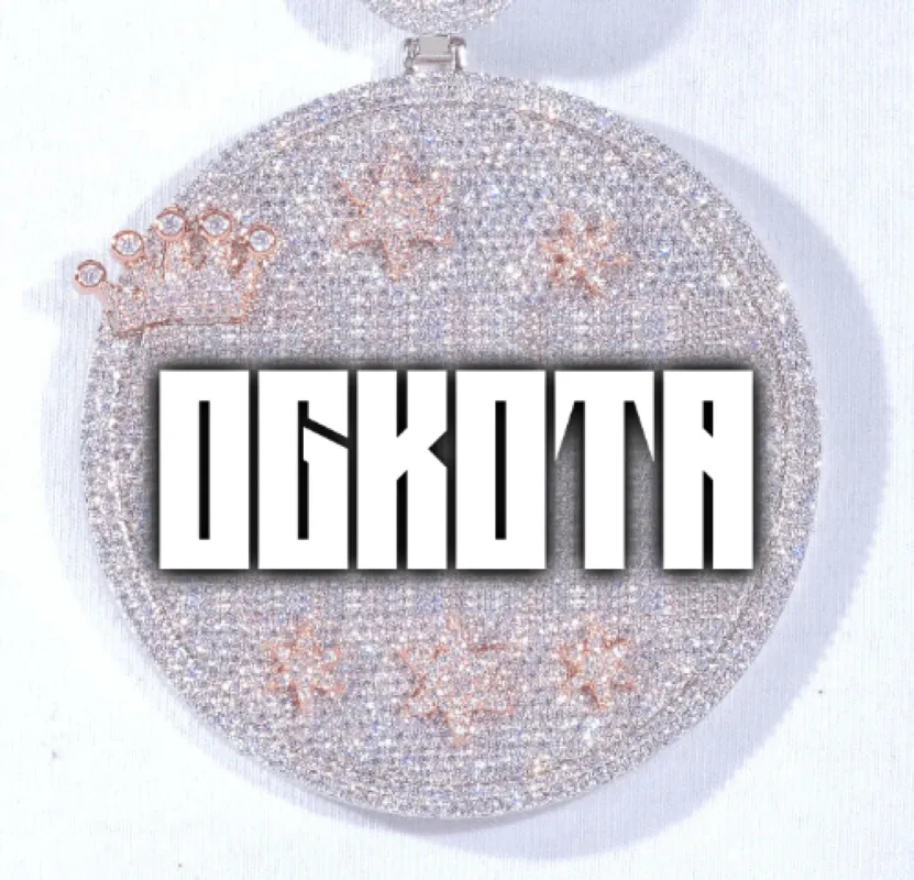 CUSTOM LETTER NECKLACE 3D BIG CROWN DISC sold by The GUU Shop