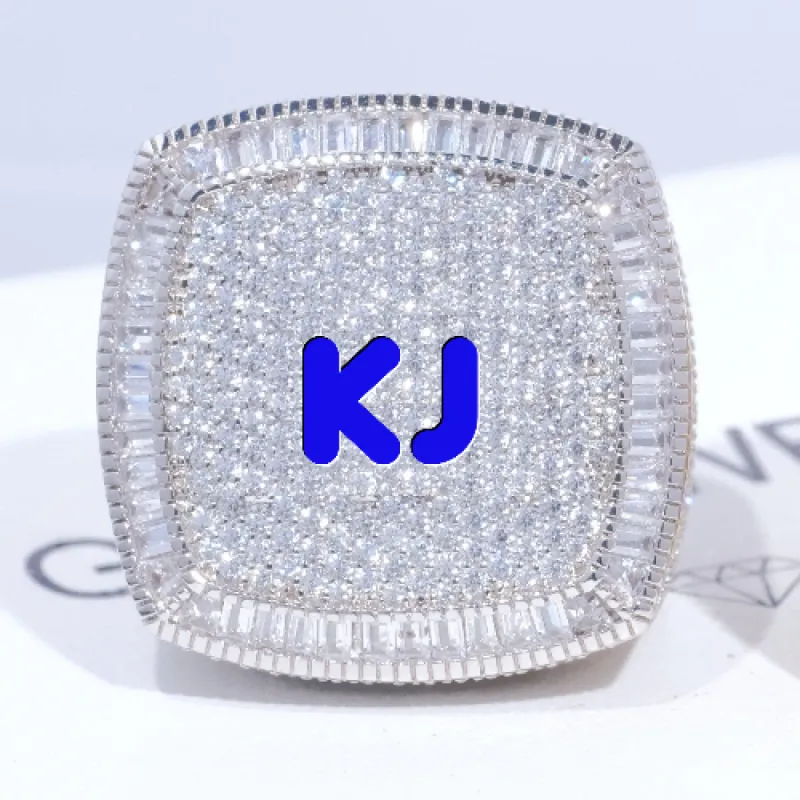 CUSTOM LETTER 3D ICED RING sold by The GUU Shop