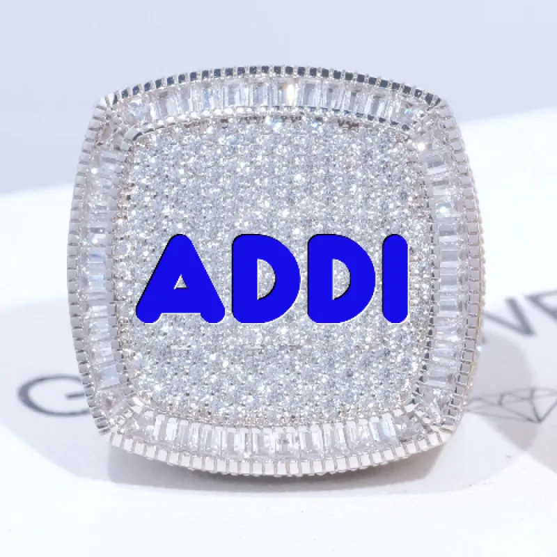 CUSTOM LETTER 3D ICED RING sold by The GUU Shop