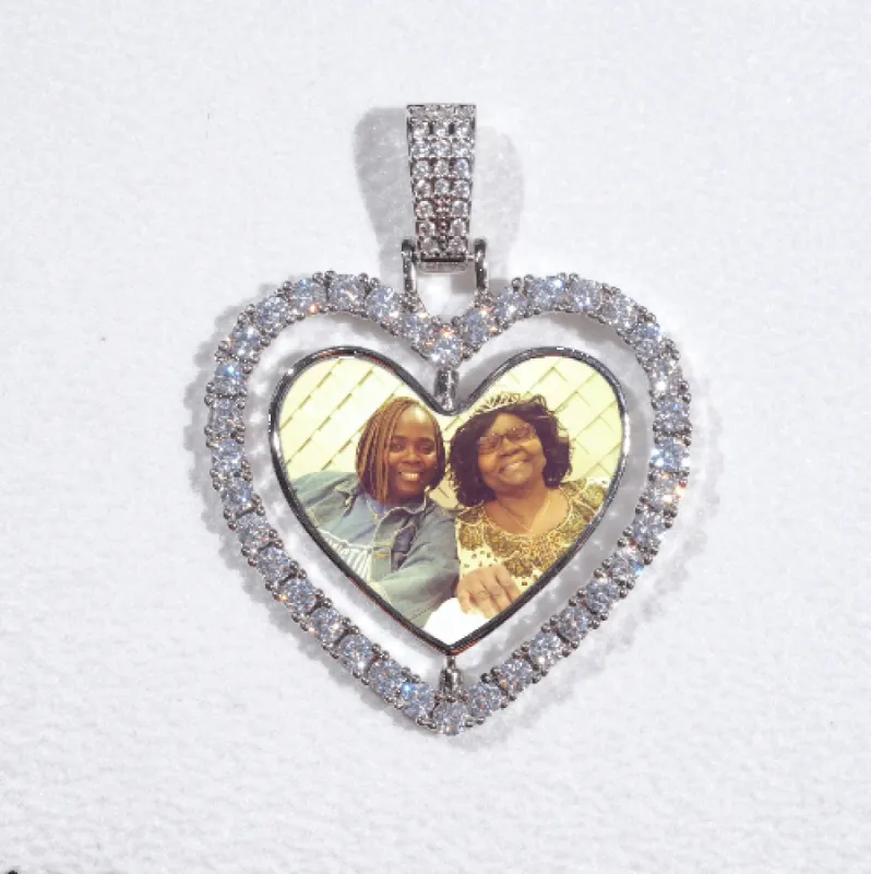 3D Spinning 2-Faced Heart Custom Picture Pendant sold by The GUU Shop