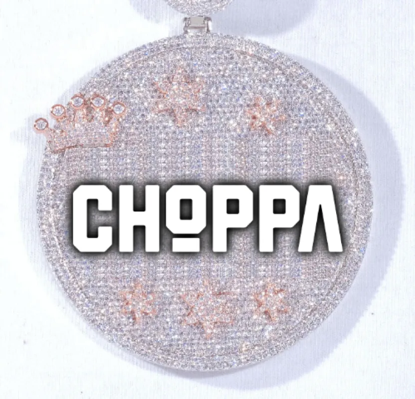 CUSTOM LETTER NECKLACE 3D BIG CROWN DISC sold by The GUU Shop