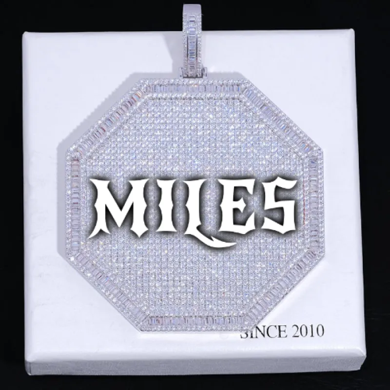 CUSTOM LETTER NECKLACE 3D BIG OCTAGON sold by The GUU Shop