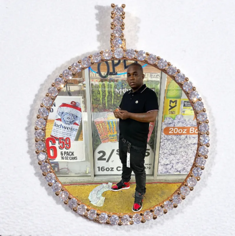 LARGE 3D CIRCLE CUSTOM PICTURE PENDANT sold by The GUU Shop
