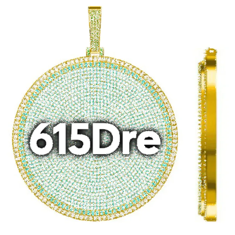 CUSTOM LETTER NECKLACE 3D BIG DISC sold by The GUU Shop