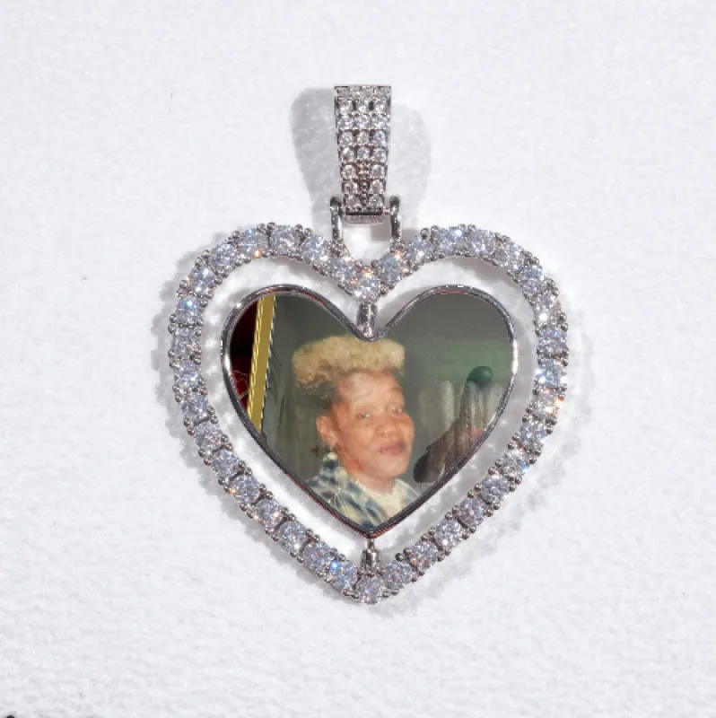 3D Spinning 2-Faced Heart Custom Picture Pendant sold by The GUU Shop