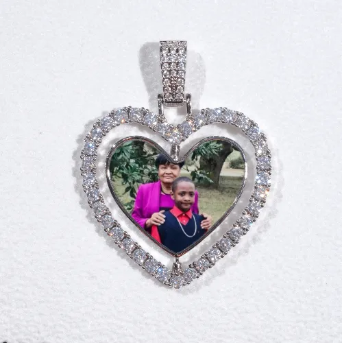 3D Spinning 2-Faced Heart Custom Picture Pendant sold by The GUU Shop