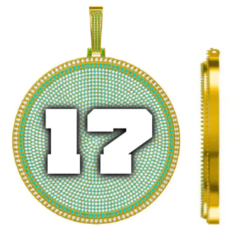 CUSTOM LETTER NECKLACE 3D BIG DISC sold by The GUU Shop