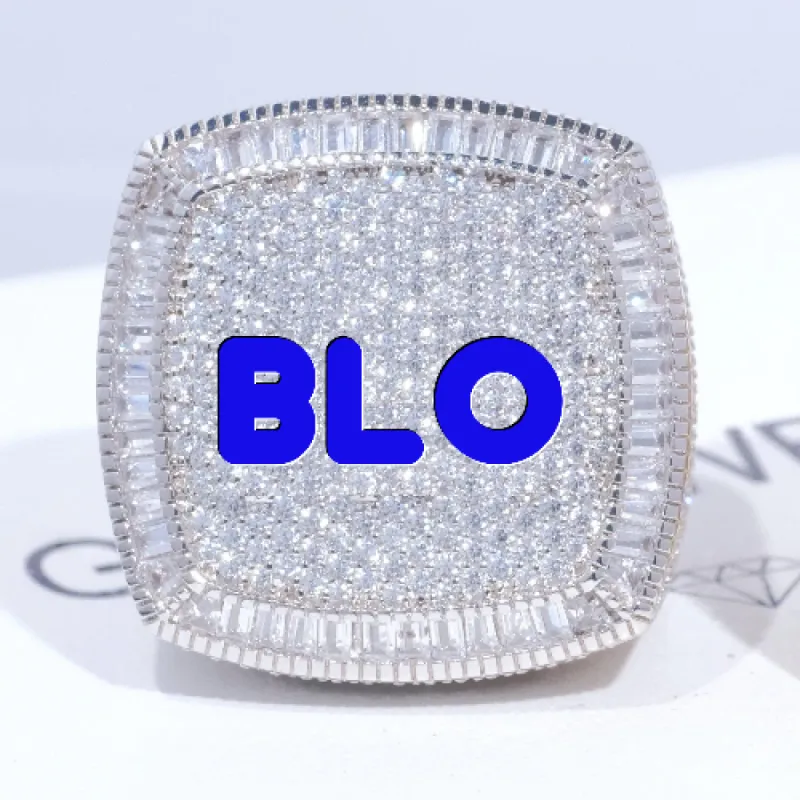 CUSTOM LETTER 3D ICED RING sold by The GUU Shop