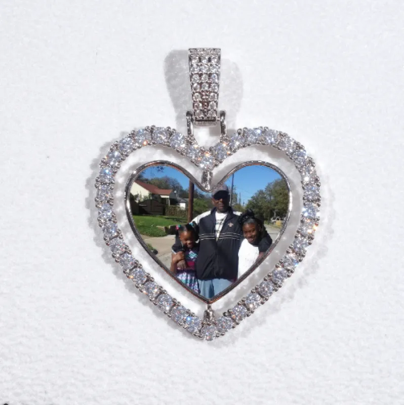 3D Spinning 2-Faced Heart Custom Picture Pendant sold by The GUU Shop